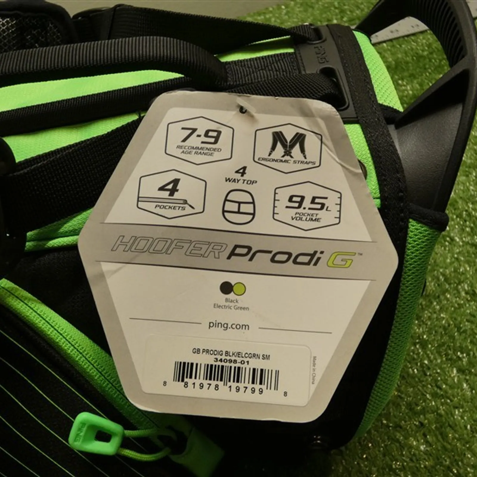 Ping Hoofer Prodi G Junior Stand Youth Golf Bag Black/Electric