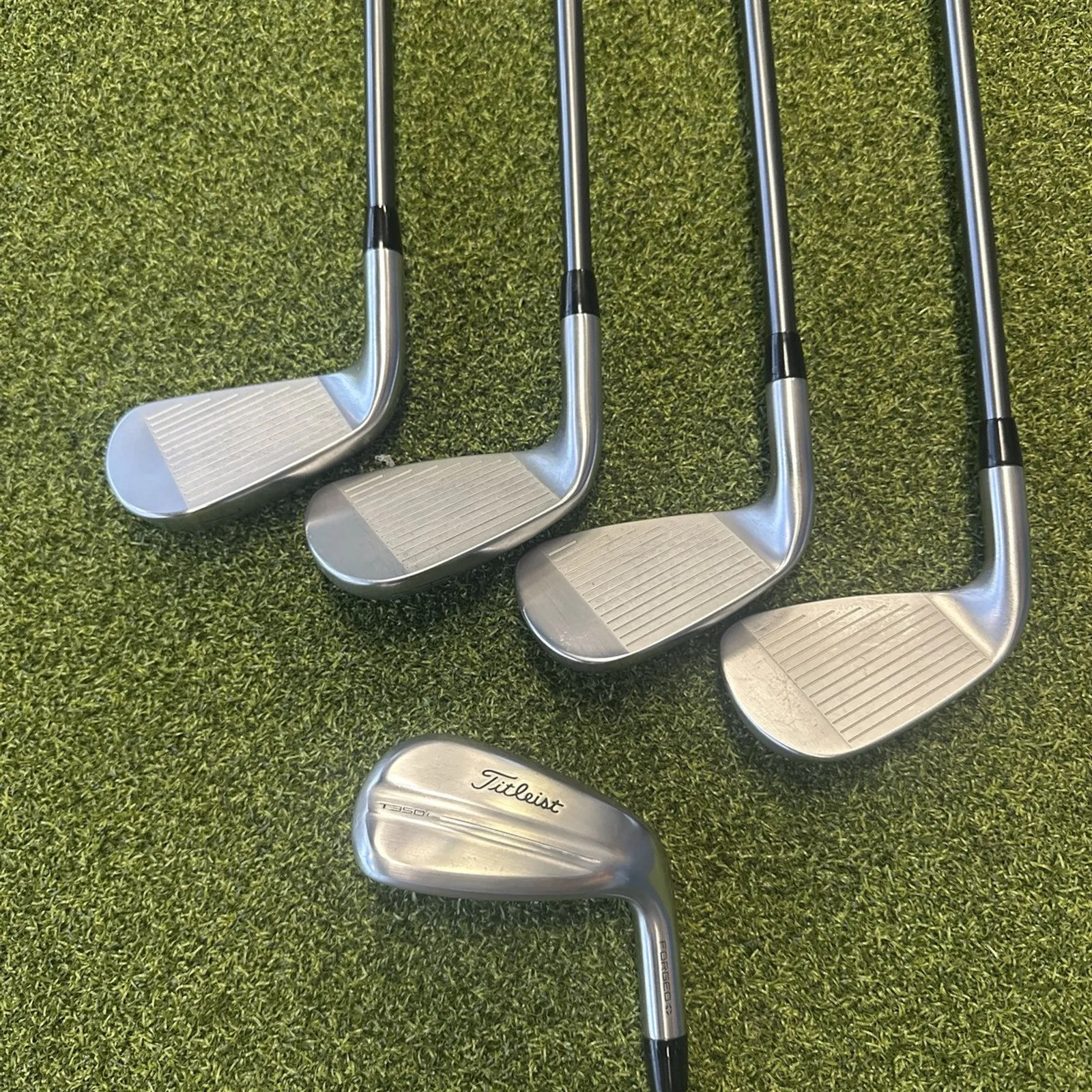 Titleist T350 Iron Set 5 Clubs 7-PW AW Graphite MMT 55 Regular Flex RH