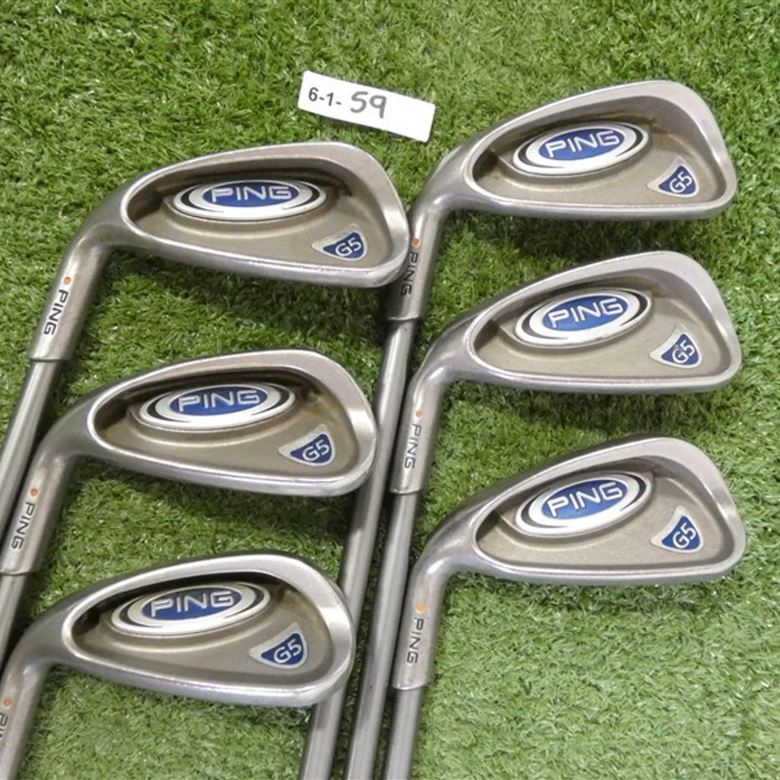 PING G5 Left Hand Irons 6-W, S TFC 100 Regular Graphite Mid Orange