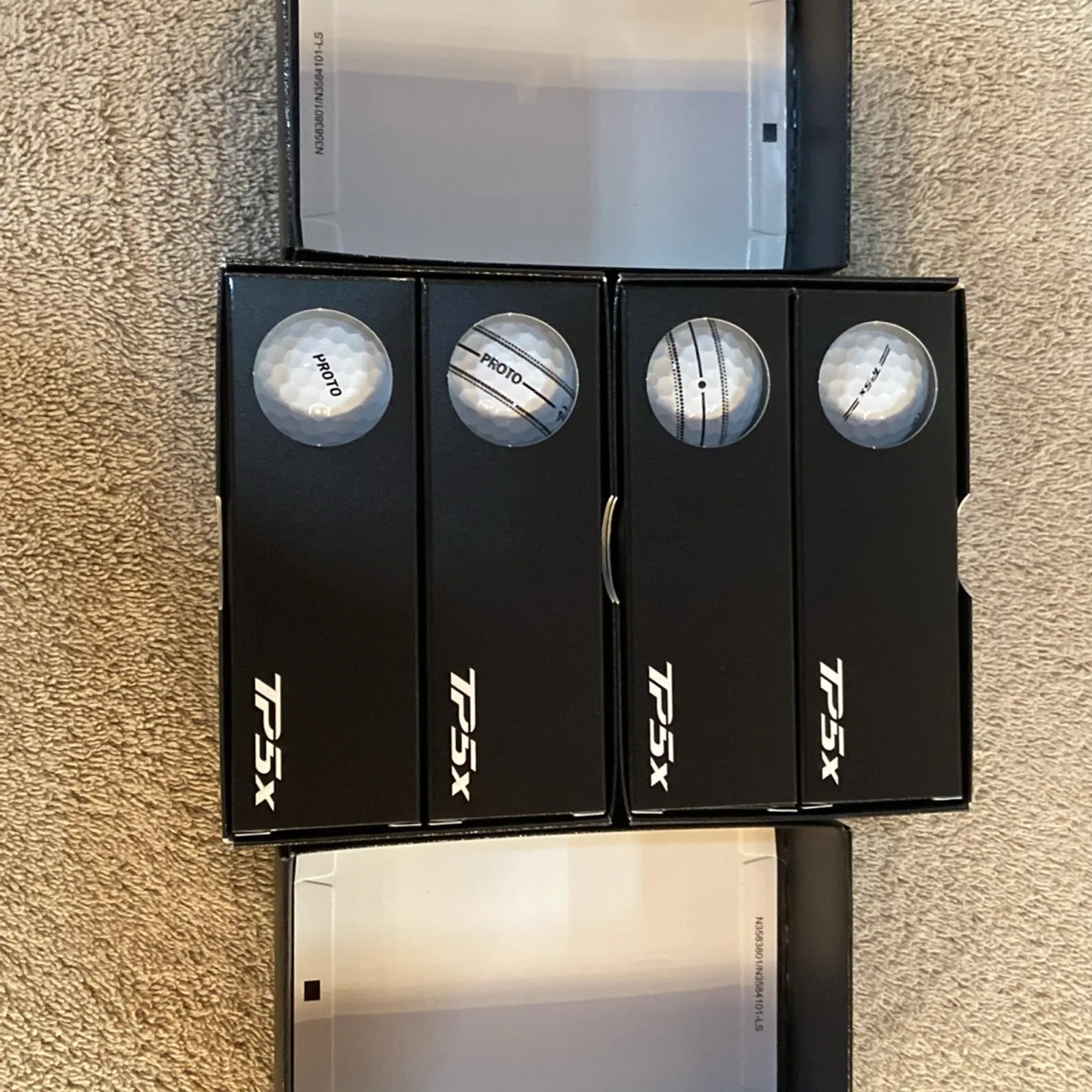TaylorMade 2026 TP5x Prototype Golf Balls White + Stripe, 1 Dz