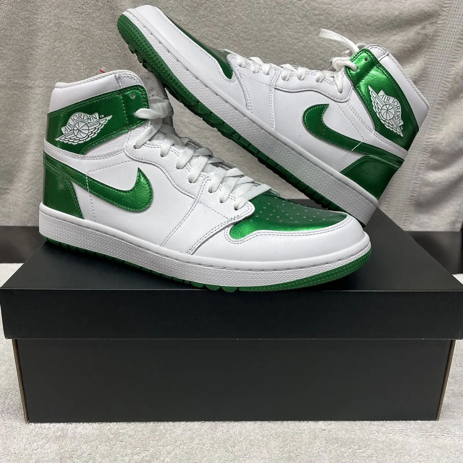 Nike Air Jordan 1 High G Golf Shoe White Pine Green Men s Size 12 Brand New