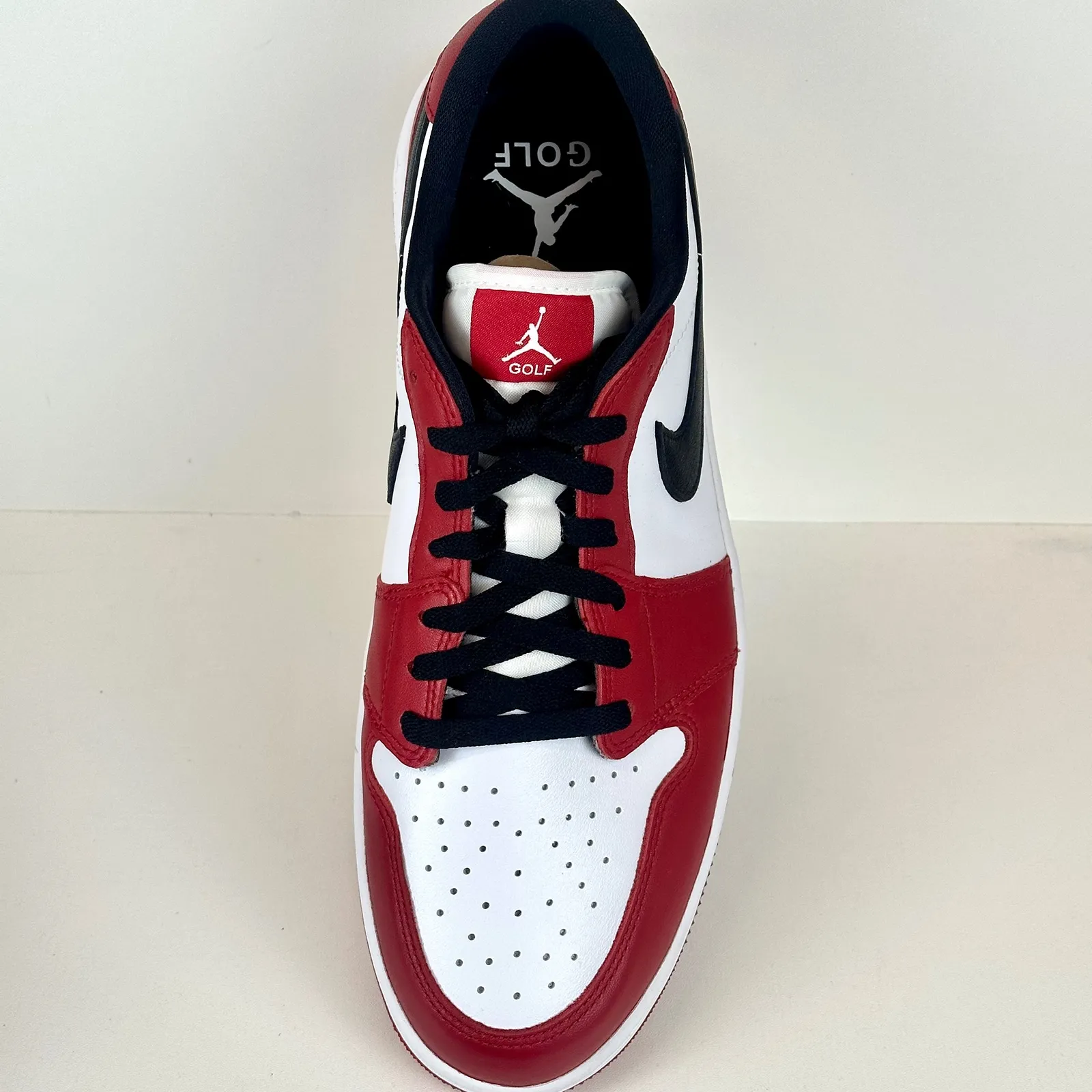 Red and white nike golf shoes on sale