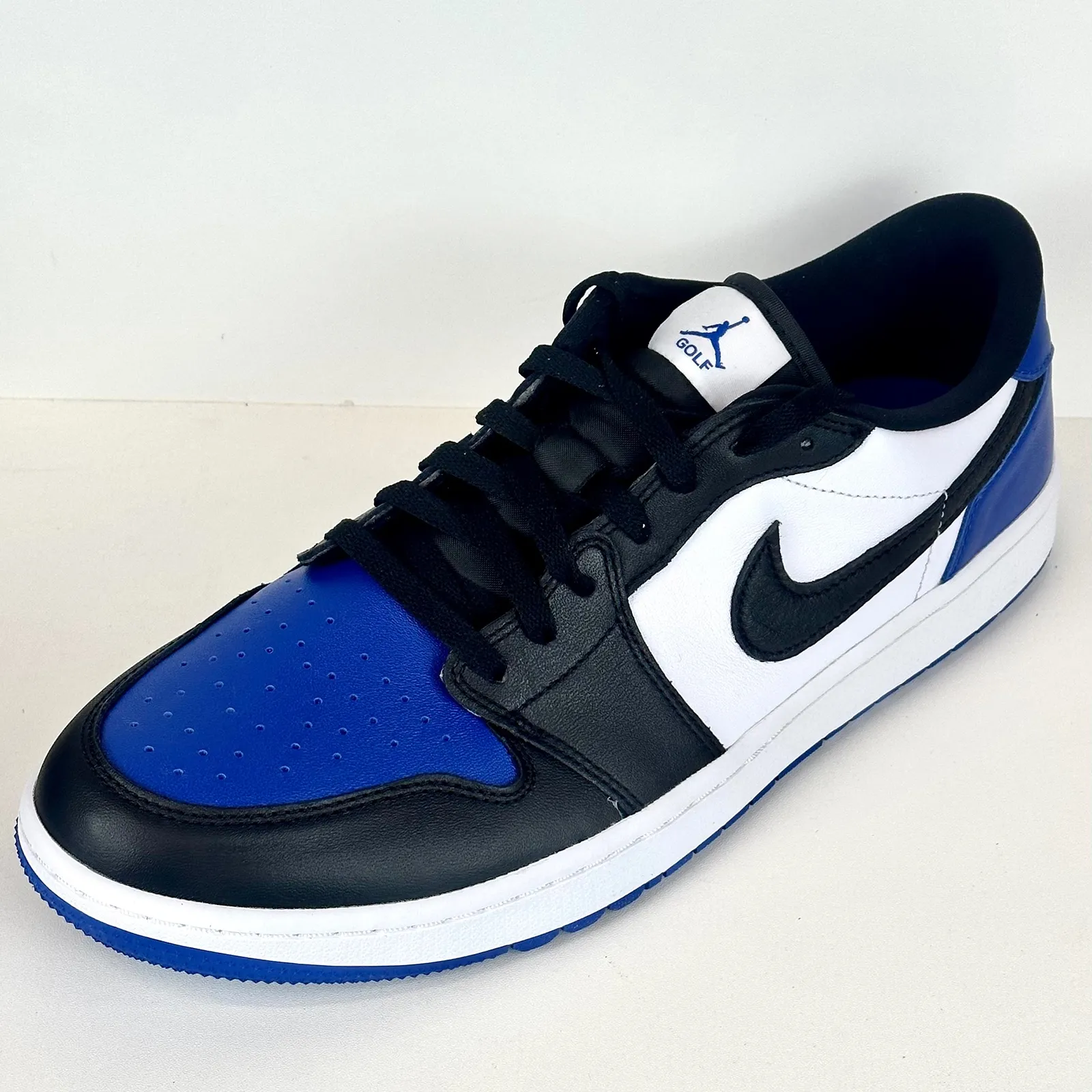 Nike Air Jordan 1 Low Golf Shoes Royal Toe Black Royal White Size 12.5 New