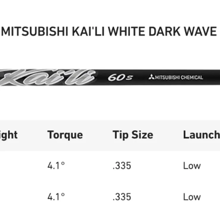NEW Mitsubishi Kai'li White Dark Wave 60S Stock Taylormade