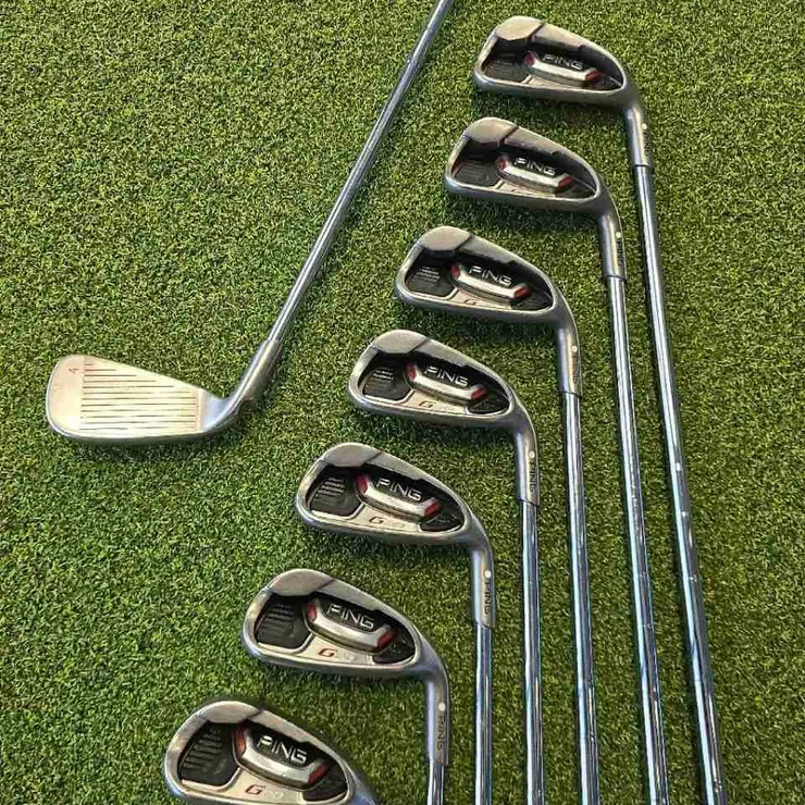 Ping G20 Iron Set 8 Clubs 4-PW UW White Dot CFS Stiff Steel Shaft