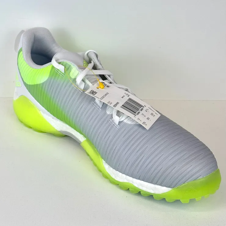 Adidas CodeChaos Golf Shoes - Light Gray/Neon Green - Size