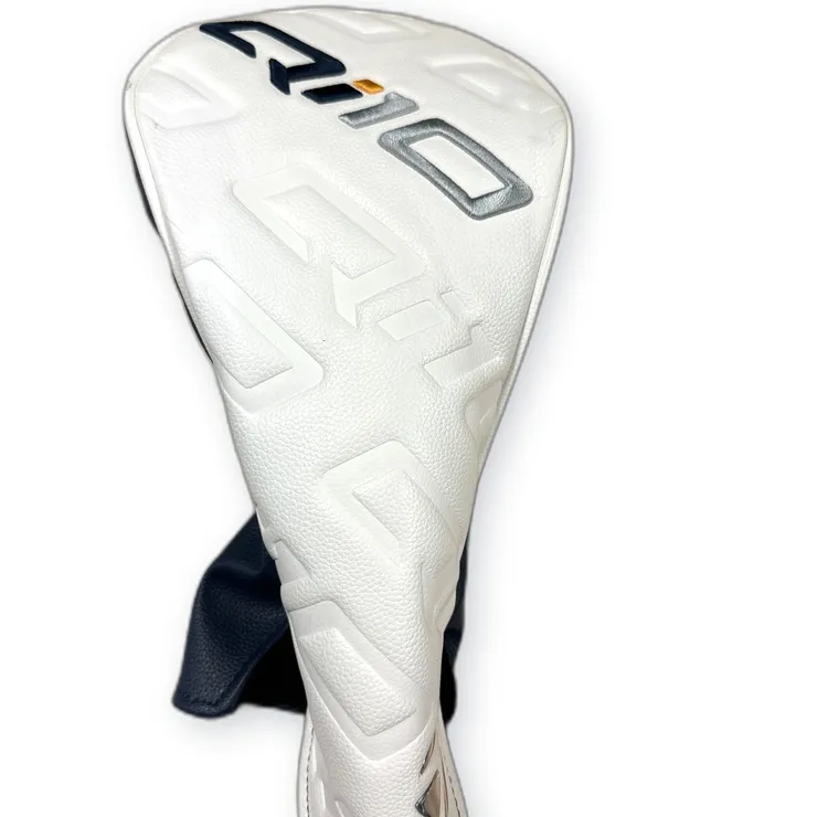 TaylorMade Qi10 Driver Head Cover White Navy Silver Synthetic Leather