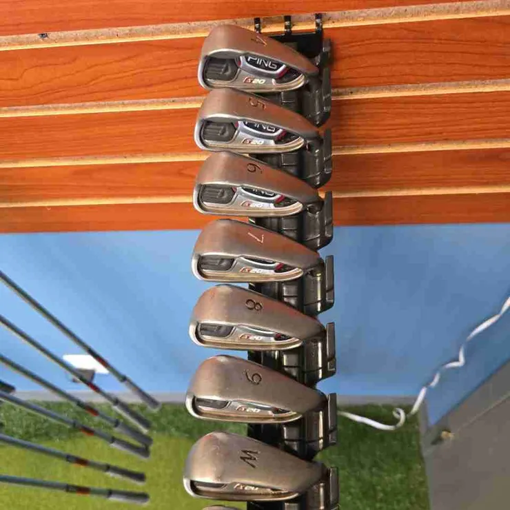 Ping G20 Iron Set 8 Clubs 4-PW UW White Dot CFS Stiff Steel Shaft