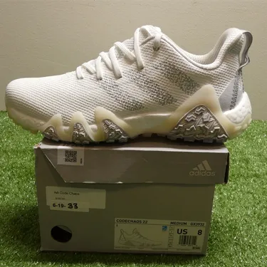 Adidas Mens Codechaos 22 Golf Shoes Size 8 M White/Silver/Grey
