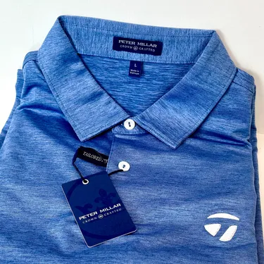 Peter Millar Polo - TaylorMade Logo - Lunar Blue - New!