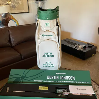 Limited Taylormade Commemorative Dustin Johnson Masters Bag & Putter. New